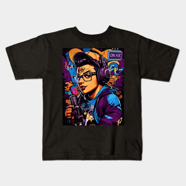 Graffiti Podcast Kids T-Shirt by rebelthreads.id